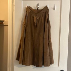 broadway and broome brown button down skirt
